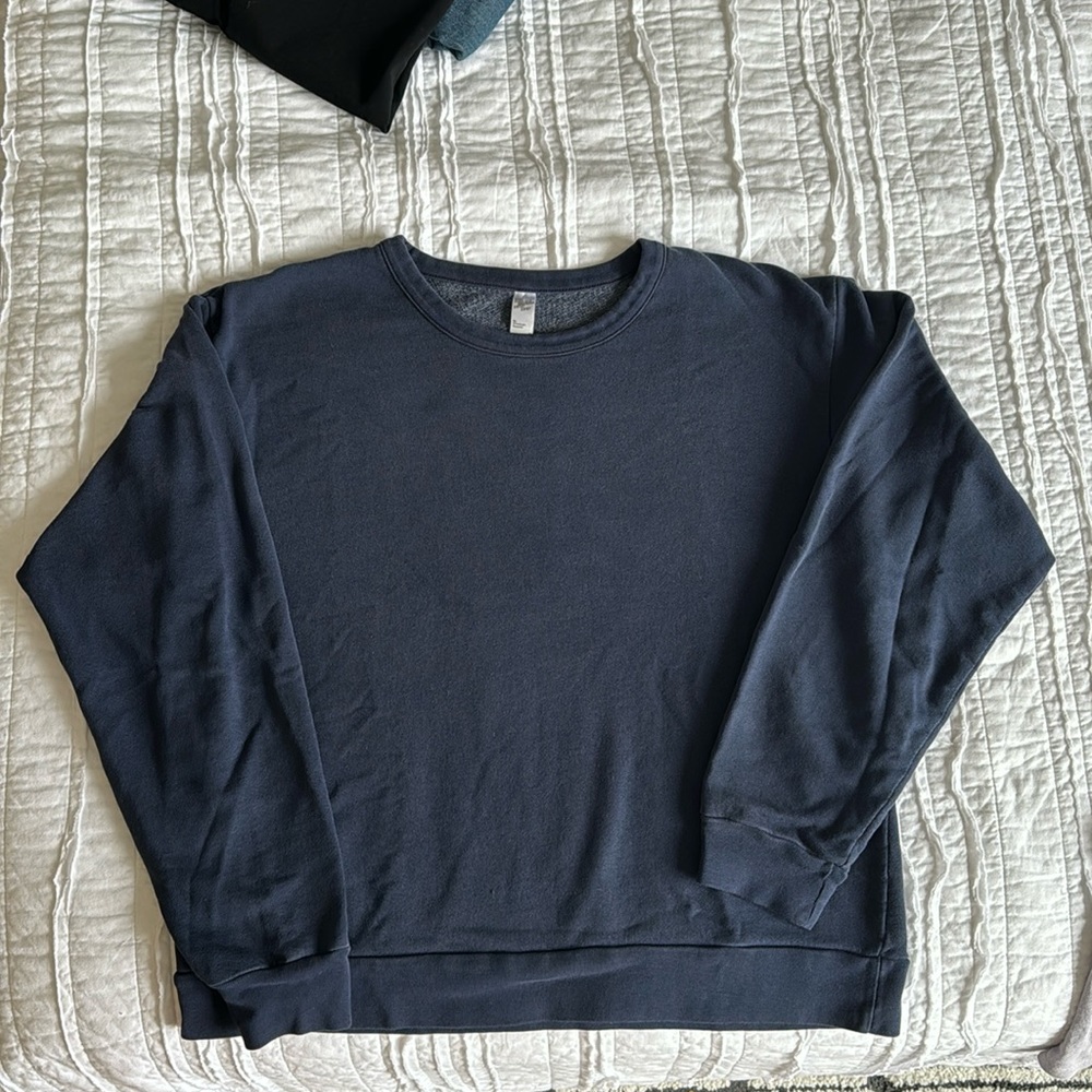 American Apparel Drop Shoulder French Terry Sweatshirt Medium - Navy Blue